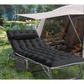 JTANGL Folding Chaise Lounge Chair 5-Position, Folding Cot Heavy Duty Patio Chaise Lounges for Outside in Black | 11 H x 27 W x 75 D in | Wayfair