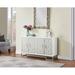 Willa Arlo™ Interiors Bainbridge Iron 4 - Door Accent Cabinet Wood/Metal in Brown/Gray/White | 34 H x 59.75 W x 16 D in | Wayfair