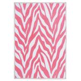 Pink/White 156 x 96 x 0.5 in Living Room Area Rug - Pink/White 156 x 96 x 0.5 in Area Rug - Everly Quinn Zebra Light Pink Area Rug For Living Room, Dining Room, Kitchen, Bedroom, , Made In USA | Wayfair