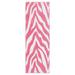 White 552 x 36 x 0.5 in Living Room Area Rug - White 552 x 36 x 0.5 in Area Rug - Everly Quinn Zebra Light Pink Area Rug For Living Room, Dining Room, Kitchen, Bedroom, , Made In USA | Wayfair