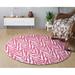 Pink/White 132 x 132 x 0.5 in Living Room Area Rug - Pink/White 132 x 132 x 0.5 in Area Rug - Everly Quinn Zebra Light Pink Area Rug For Living Room, Dining Room, Kitchen, Bedroom, , Made In USA | Wayfair