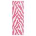 Pink/White 240 x 96 x 0.5 in Living Room Area Rug - Pink/White 240 x 96 x 0.5 in Area Rug - Everly Quinn Zebra Light Pink Area Rug For Living Room, Dining Room, Kitchen, Bedroom, , Made In USA | Wayfair