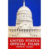 Buyenlarge 'United States Official Films Shown Here' by US Gov't Vintage Advertisement in Blue/Red | 36 H x 24 W x 1.5 D in | Wayfair