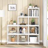 Latitude Run® 12 Shelves Bookshelf Industrial Ladder Corner Bookshelf in White | 51.57 H x 45.66 W x 11.8 D in | Wayfair