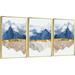 Loon Peak® Mountain Aluminum Framed Wall Art - 3 Piece Picture Aluminum Frame Print Set On Canvas 9 Canvas | 16.3 H x 36.3 W x 1.65 D in | Wayfair