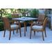 Birch Lane™ Fleur Square 4 - Person 36" Long Outdoor Dining Set Wood/Stone/Concrete/Plastic in Brown/Gray/White | Wayfair