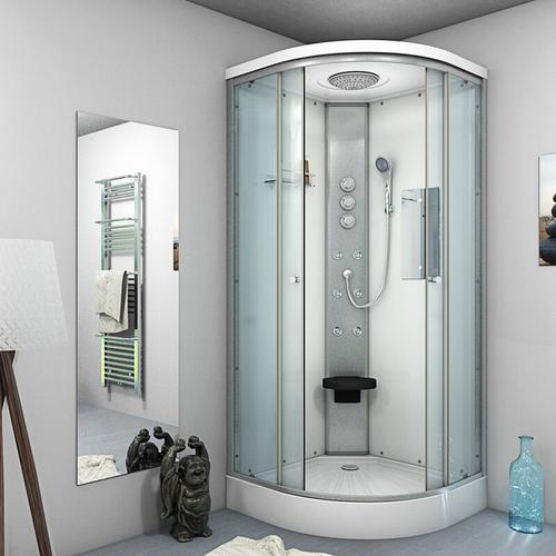 Duschkabine Fertigdusche Dusche Komplettkabine D10-20T1 100×100 cm – Weiß