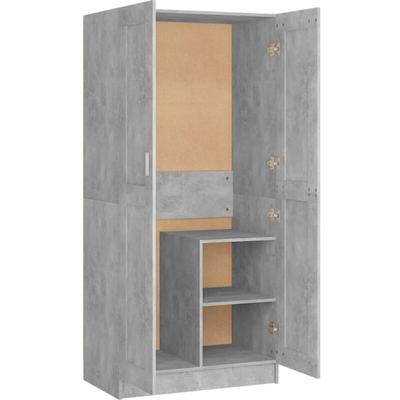 Kleiderschrank Betongrau 82,5x51,5x180 cm Holzwerkstoff Vidaxl