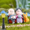 Mini Figurines de Couple créatives grand-mère grand-père amoureux des sucreries ornement pour le