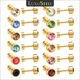 LUXUSTEEL-Boucles d'oreilles rondes en zircone cubique colorée clous à vis contre-indiqués cristal