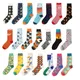 Chaussettes en coton pour hommes et femmes chaussettes décontractées colorées chaussettes de rue