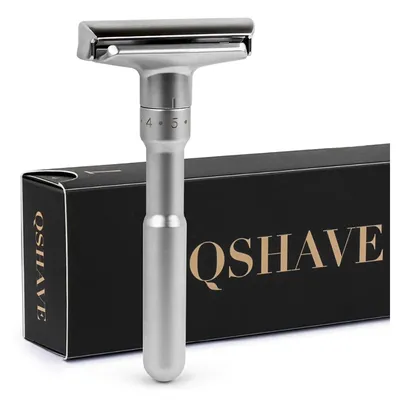 QSHAVE-Rasoir de sécurité réglable à double tranchant pour homme rasage classique doux à agressif