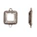 link findinGram/Connector Antique-Silver Plated Round Cornered Rope Edge Square Cabochon Setting 24x17mm With 12x12mm Mount