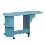 Expandable Rolling Sewing Table and Craft Station Turquoise