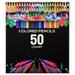 U.S. Art Supply 50 Piece Adult Coloring Book Artist Grade Colored Pencil Set - Vibrant Colors Smooth Art Drawing Sketching Shading Blending - Fun Activities for Kids Students Adults Beginners