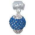 Blue Crystal Sparkle Spinner - Nurse Hat Charm Bead