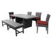 Barbados Rectangular Outdoor Patio Dining Table With 4 Chairs and 1 Bench