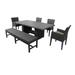 Barbados Rectangular Outdoor Patio Dining Table With 4 Chairs and 1 Bench