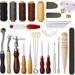 Abody31Pcs Leather Sewing Tools DIY Leather Craft Hand Stitching Kit with Groover Awl Waxed Thimble