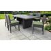 Belle Rectangular Outdoor Patio Dining Table with 6 Armless Chairs