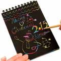 GIXUSIL 10 Piece Rainbow Scratch Paper - Wooden Styluses Included - Create Rainbow Scratch Paper Art with This Craft Note