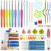 53PCS Crochet Hooks Set Stainless Steel Handmade Needles Stitches Sewing Knitting Accessories DIY Stitch Markers Kit for Crocheting-Yarn Needle Christmas Gift for Mom Grandma Girls Beginners