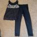 Lululemon Athletica Pants & Jumpsuits | Lululemon Two-Piece Workout Set Size 6 Top Size Small Pants | Color: Black/White | Size: Small Pants Size 6 Top