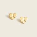 J. Crew Jewelry | J. Crew Demi-Fine 14k Gold-Plated Peace Lover Stud Heart Earrings 10mm X 13mm | Color: Gold/Silver | Size: Os