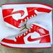 Nike Shoes | Air Jordan 1 Mid Retro Habanero Red Bq6472-116 Wmns | Color: Red/White | Size: 10