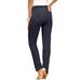 Plus Size Women's Invisible Stretch® Contour Straight-Leg Jean by Denim 24/7 in Dark Wash (Size 36 T)