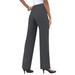 Plus Size Women's Classic Bend Over® Pant by Roaman's in Dark Charcoal (Size 42 T) Pull On Slacks