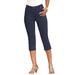Plus Size Women's Invisible Stretch® Contour Capri Jean by Denim 24/7 in Dark Wash (Size 44 W) Jeans