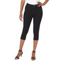 Plus Size Women's Invisible Stretch® Contour Capri Jean by Denim 24/7 in Black Denim (Size 40 W)