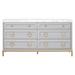 Azure Carrera 6-Drawer Double Dresser in Dove Gray, White Carrera Marble, Brushed Gold - Essentials For Living 6155.DGR-BGLD/WHT