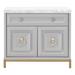 Azure Carrera Media Chest in Dove Gray, White Carrera Marble, Brushed Gold - Essentials For Living 6154.DGR-BGLD/WHT