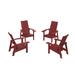 Andover Mills™ Basso Plastic/Resin Adirondack Chair in Red | 40 H x 31 W x 35 D in | Wayfair D33CBB32912B472AA6F96DF3FE3F988A