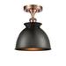 Innovations Lighting Bruno Marashlian Adirondack 8 Inch 1 Light Semi Flush Mount - 516-1C-SN-M14-BK-LED