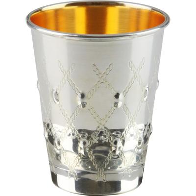 Kiddush Cup Xp Design 925 Sterling Silver Coated 3"