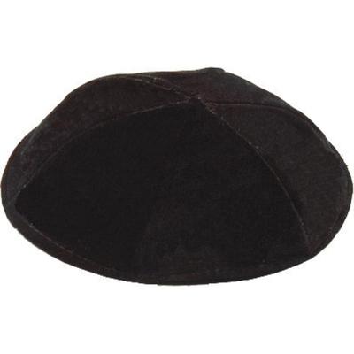 6 Part Black Yarmulke With Rim Israeli Washable Size 4