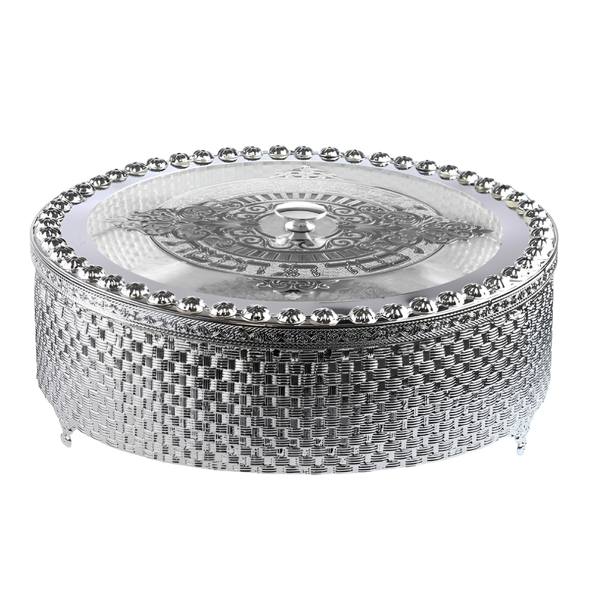 Matzah Holder Wave Design Silver Plated With Lucite cover 13 w X4.5 H " - 13" W x 4.5" H