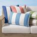 Resort Stripe Indoor/Outdoor Pillow - Square, Resort Stripe Seaglass Square, 17" x 17" Square, Individual - Frontgate