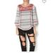 Anthropologie Tops | Anthropologie Thml Embroidered Stripe Top Size Large | Color: Gray/Red | Size: L