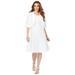 Plus Size Women's Fit-And-Flare Jacket Dress by Roaman's in White (Size 38 W) Suit
