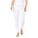 Plus Size Women's Lace-Trim Essential Stretch Legging by Roaman's in White (Size 38/40) Activewear Workout Yoga Pants