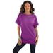 Plus Size Women's Ladder Stitch Tee by Roaman's in Purple Magenta (Size 6X) Shirt