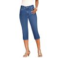 Plus Size Women's Invisible Stretch® Contour Capri Jean by Denim 24/7 in Medium Wash (Size 38 W)