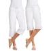 Plus Size Women's Convertible Length Cargo Capri Pant by Woman Within in White (Size 44 WP)