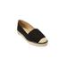 Wide Width Women's Espadrille Flats by ellos in Black (Size 10 W)