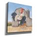 Rosalind Wheeler Country Rooster by Pam Britton - Wrapped Canvas Painting Print Canvas in Blue | 18 H x 18 W x 0.75 D in | Wayfair