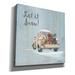 The Holiday Aisle® Let It Snow by Pam Britton - Wrapped Canvas Textual Art Print Canvas in Blue | 12 H x 12 W x 0.75 D in | Wayfair